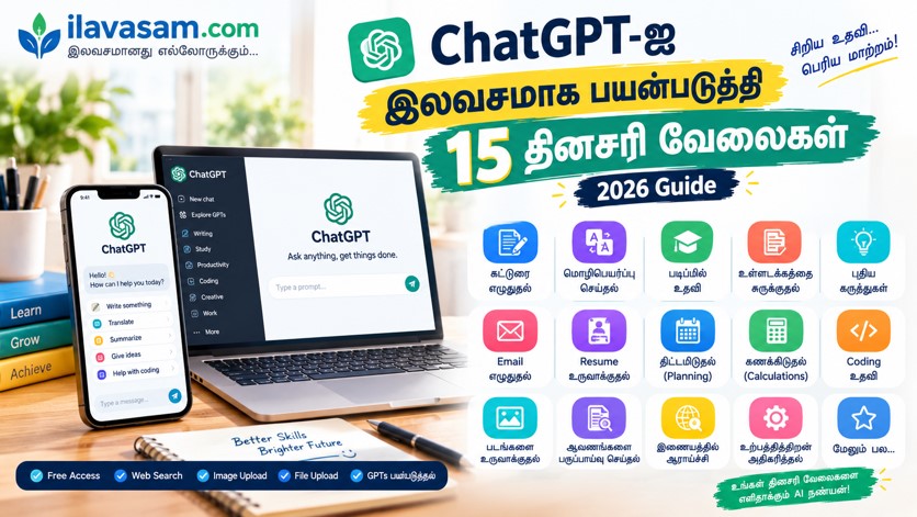 ChatGPT-ஐ இலவசமாக பயன்படுத்தி தினசரி செய்யக்கூடிய 15 வேலைகள்
